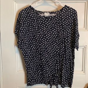Navy & white flower J crew shirt